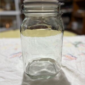 Vintage Clear Glass Storage Jar